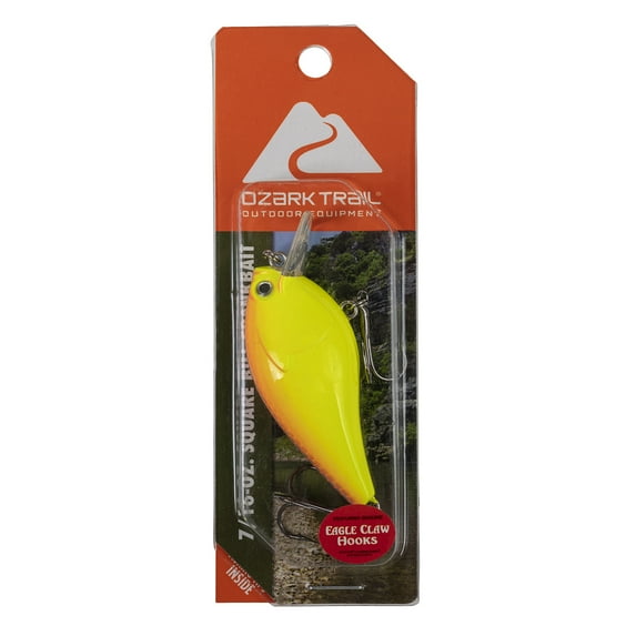 Ozark Trail 3/8-Ounce Square Bill Crankbait Fishing Lure - Hot Brown