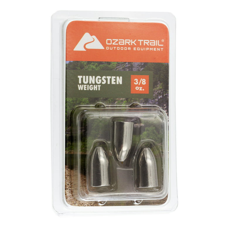 Ozark Trail 3/8-Ounce Tungsten Fishing Worm Weight, 3pcs - Natural