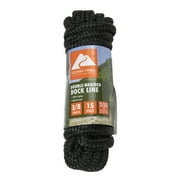 Ozark Trail 3/8"x15' Nylon Double-Braided Marine Dock Line - Black 15 foot length