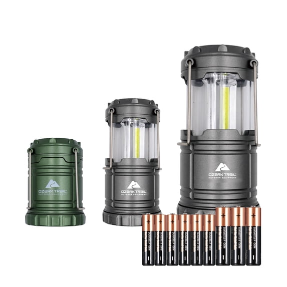 Ozark Trail LED Camping Lantern 3-Pack, Up to 200 Lumens
