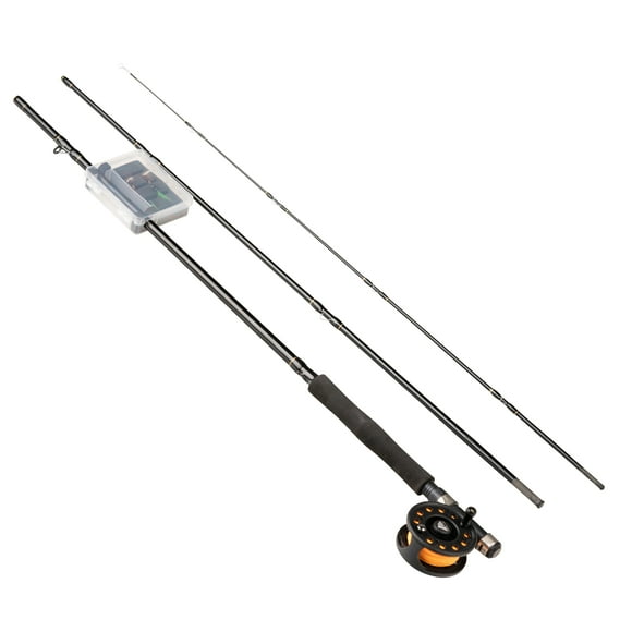 Ozark Trail 3 Piece Fly Fishing Rod & Reel Combo with Flies, 8ft
