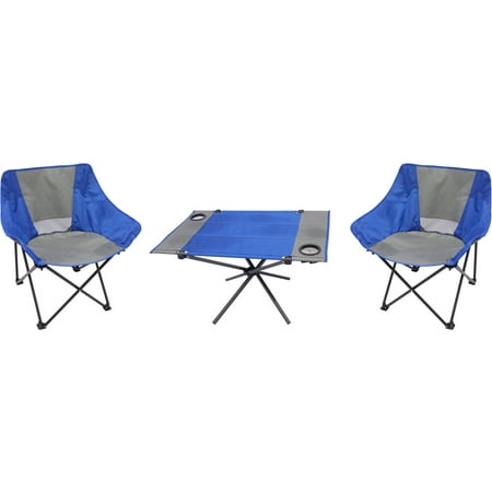 Ozark Trail 3-Piece Portable Table and Chair Set, for Easy Portability