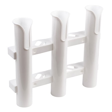 Ozark Trail 3-Position Marine Fishing Rod Holder, White Boat Rod Storage, Durable Plastic