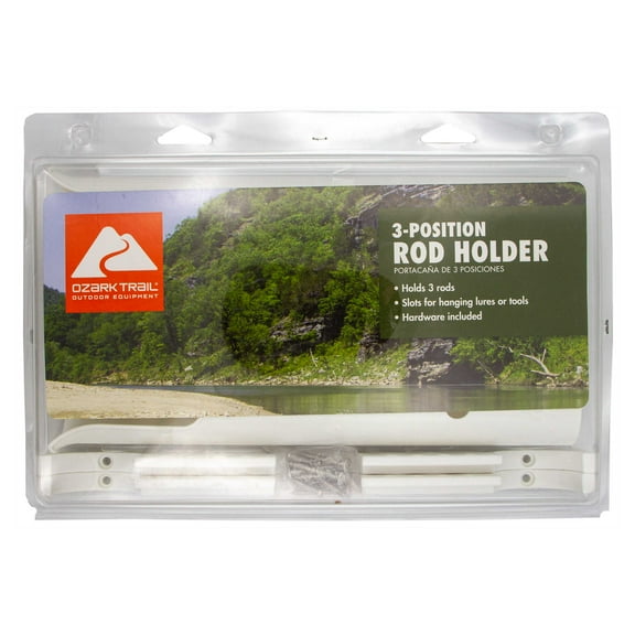 Ozark Trail 3-Position Marine Rod Holder - White Hard Molded Plastic