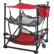 Ozark Trail 3 Shelf Camping Table، Red، 14L x 14W x 18H
