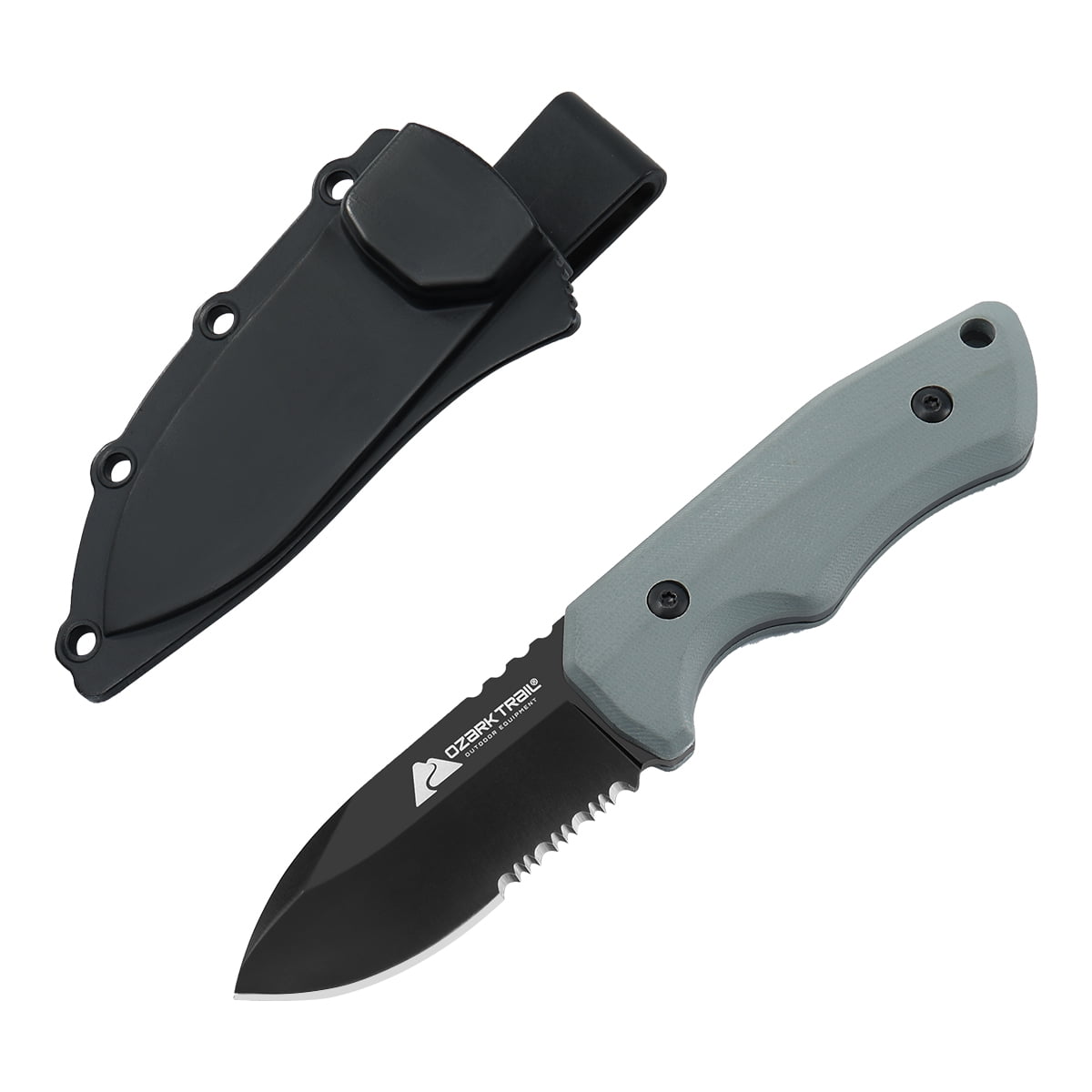 Ozark Trail 3 inch Tactical Knives Fixed Blade Knife with Sheath Gray