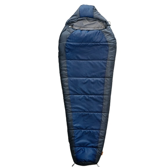 Ozark Trail 30-Degree Cold Weather Mummy Sleeping Bag, Blue, 85"x33"