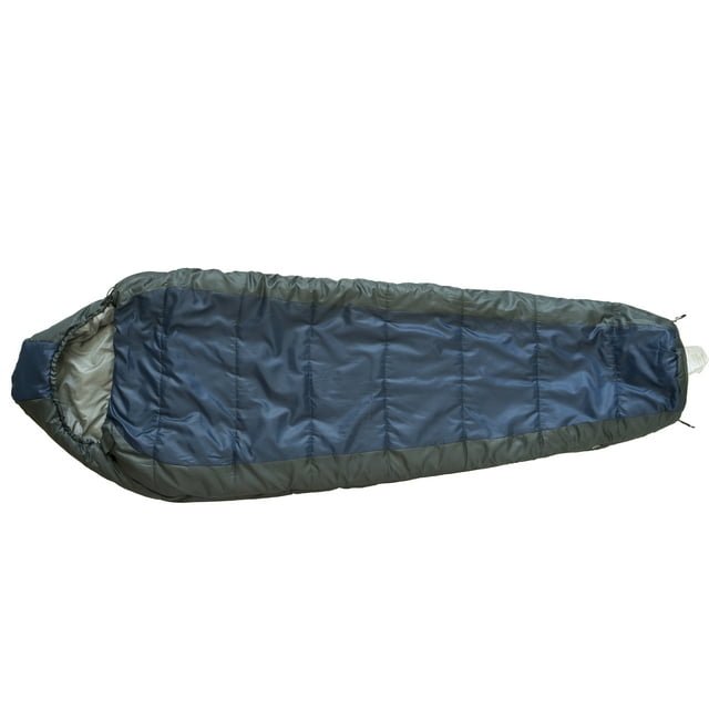 Ozark Trail 30Degree Cold Weather Mummy Sleeping Bag with Soft Liner, Blue, 85"x33"