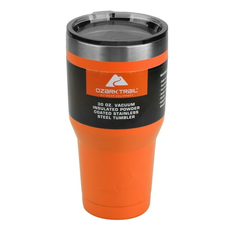 Ozark Trail 30 oz Double-Wall Vacuum-Sealed Stainless Steel Tumbler, Orange