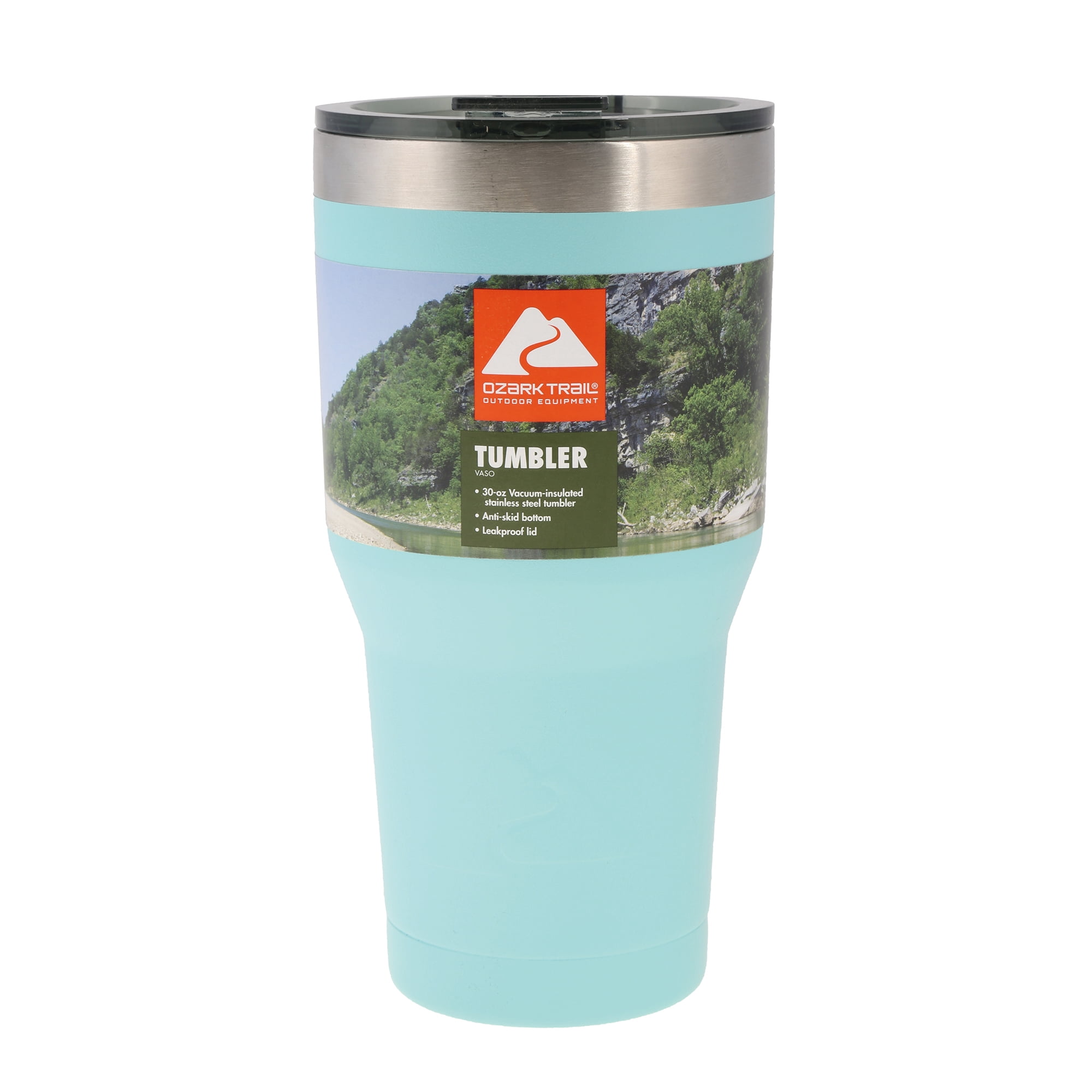 Ozark Trail 30 oz Double-wall Vacuum-sealed Stainless Steel Tumbler, Teal