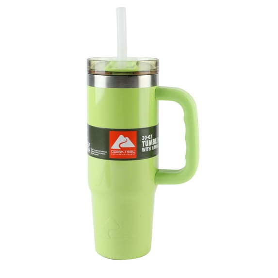 Ozark Trail 30 oz Tumbler with Handle, Shimmer Sonic Lime