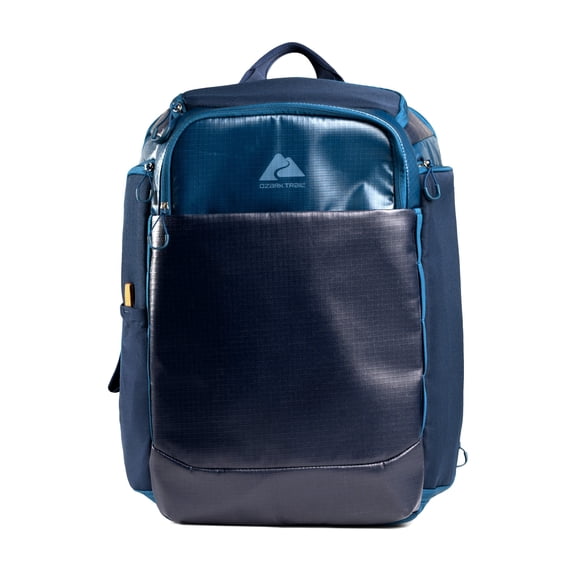 Ozark Trail 30L Unisex Coated Polyester Travel Backpack with Padded Laptop Sleeve, Blue