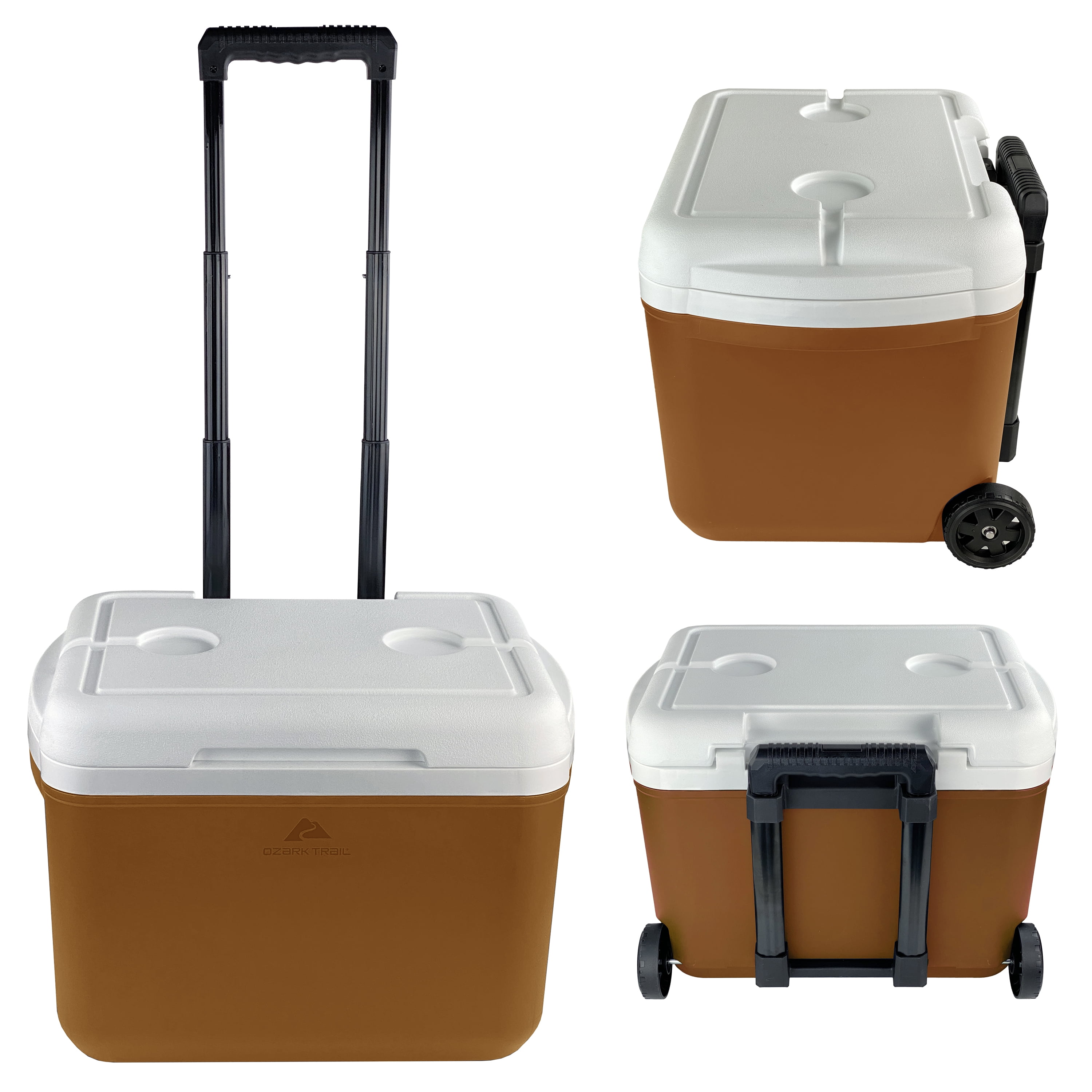 Ozark Trail 30 Quart Capacity Hard Side Wheeled Cooler, 42-Can, Burnt Orange