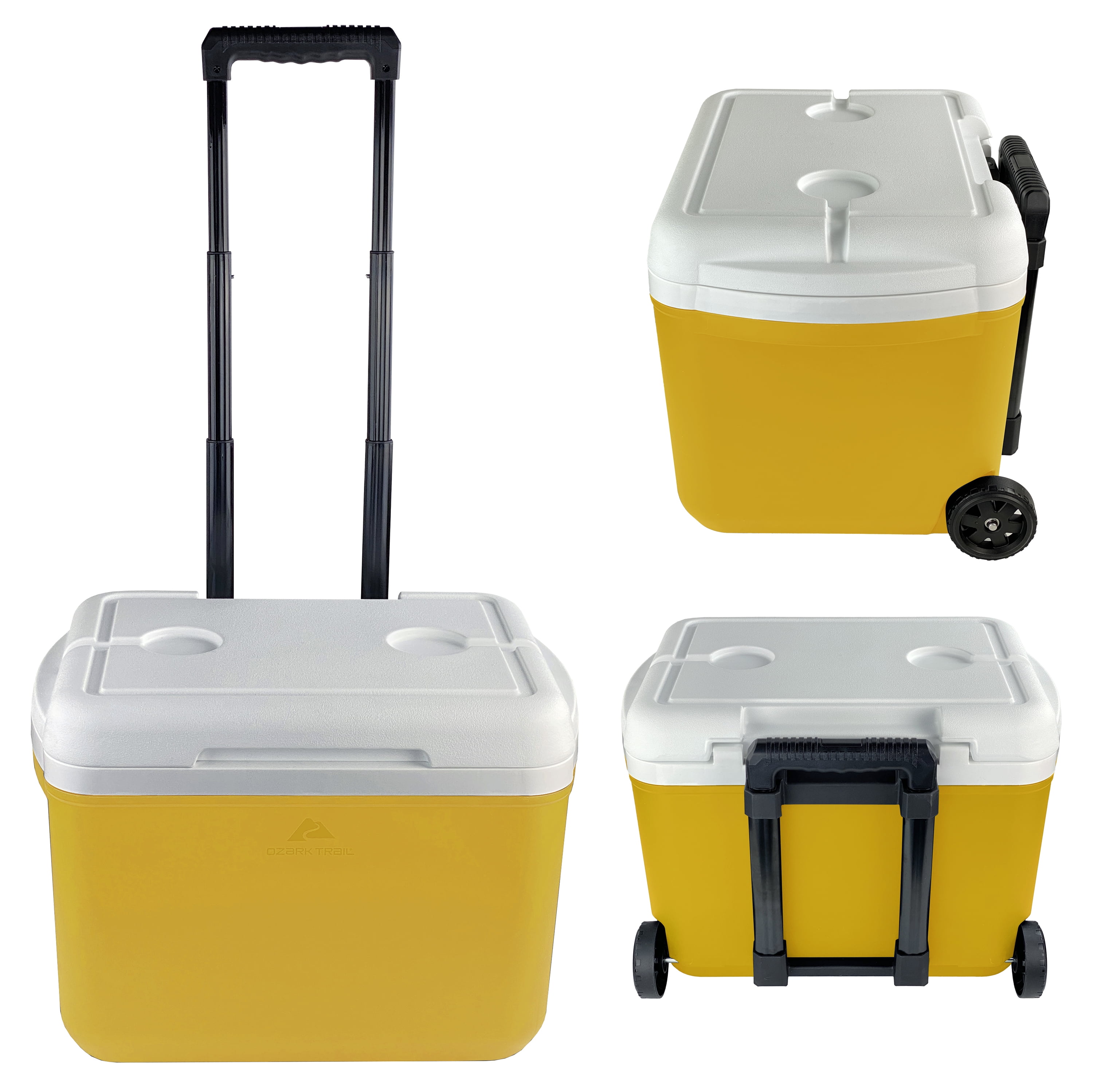 Ozark Trail 30 Quart Capacity Hard Side Wheeled Cooler, 42-Can, Mustard Gold