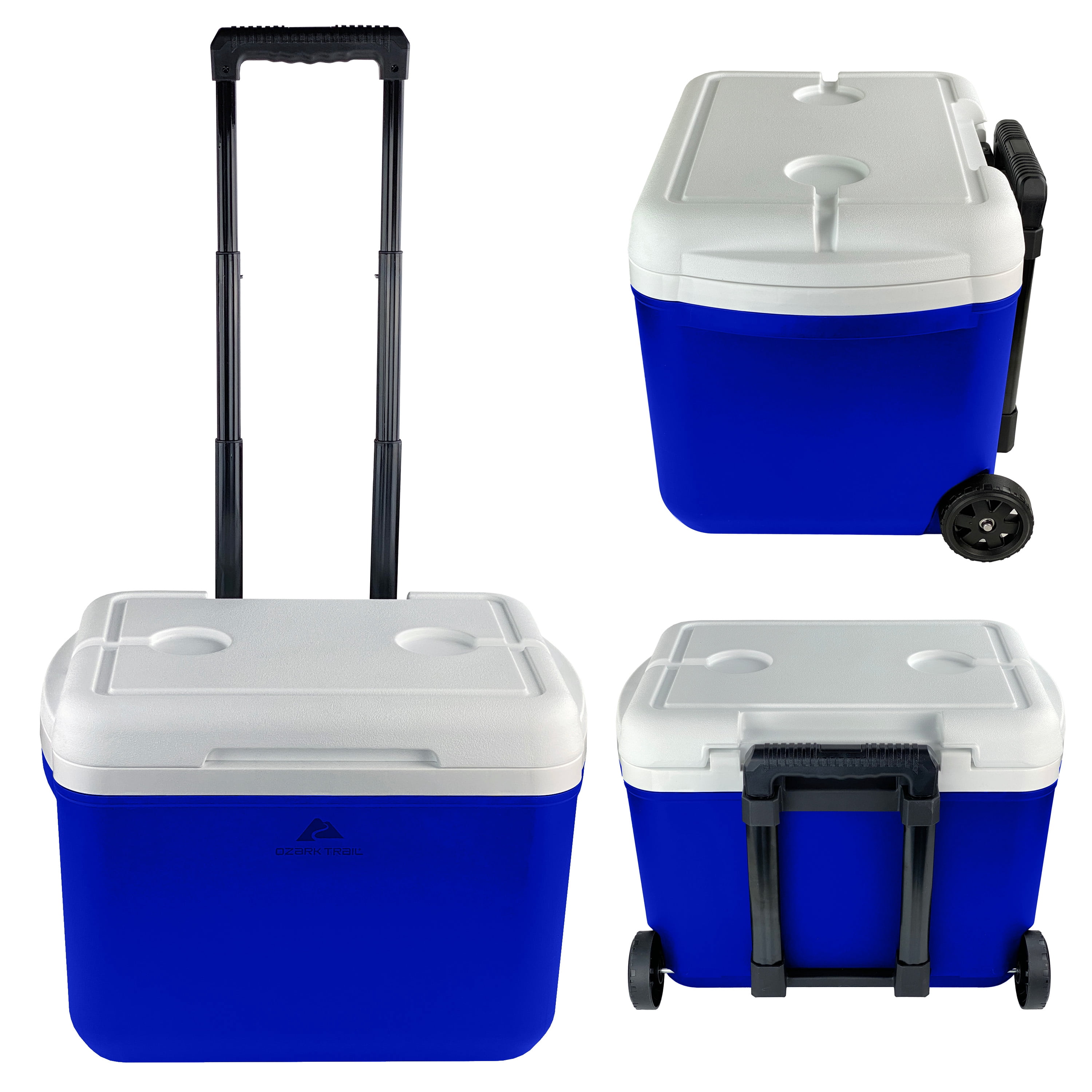 Ozark Trail 30 Quart Capacity Hard Side Wheeled Cooler, 42-Can, Royal Blue