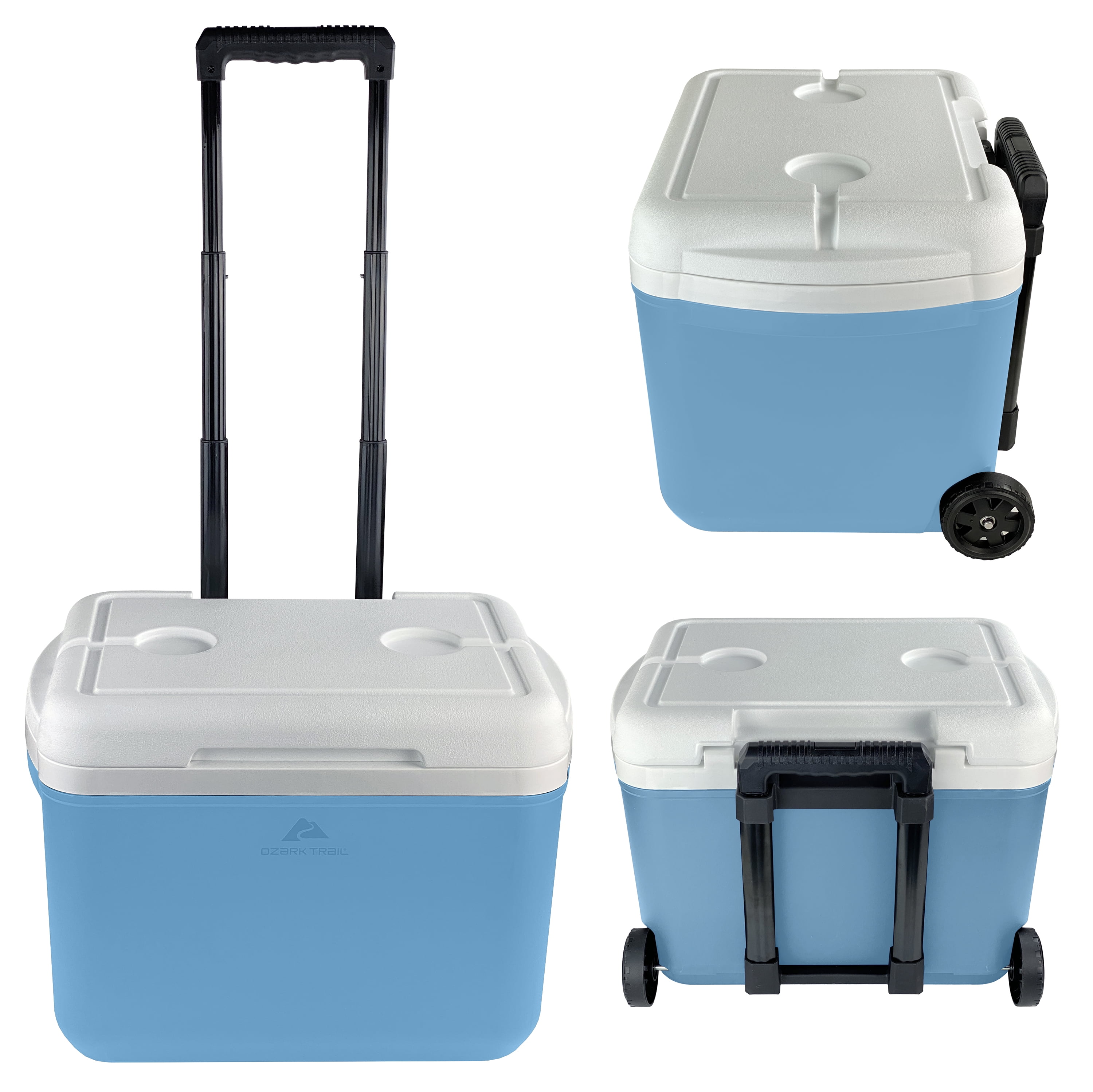 Ozark Trail 30 Quart Capacity Hard Side Wheeled Cooler, 42-Can, Sky Blue