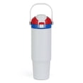 thumbnail image 1 of Ozark Trail 30oz Vacuum-Insulated Stainless Steel Dual Lid Insulated Tumbler, Double Wall Vacuum Insulated Travel Tumbler with Sip & Chug Lid, Patriotic White, 1 of 15