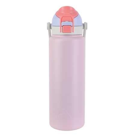 Ozark Trail 30oz Vacuum-Insulated Stainless Steel Dual Lid Insulated Water Bottle, Double Wall Vacuum Insulated Travel Bottle with Sip & Chug Lid, Mauve