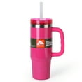 thumbnail image 1 of Ozark Trail 30oz Insulated Stainless Steel Tumbler with Handle,SHIMMER FUSCHIA BURST, 1 of 10