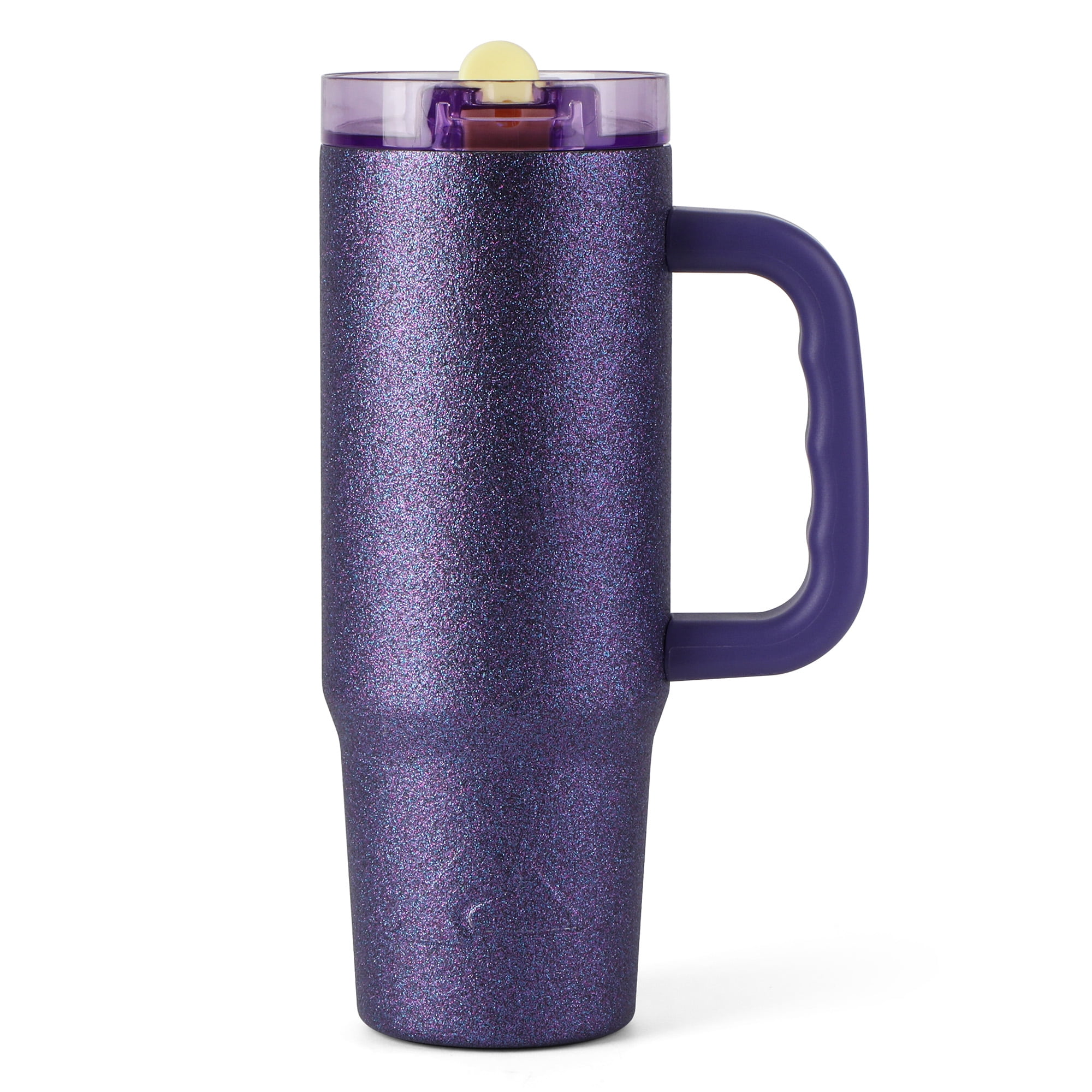 Ozark Trail 30 oz Limited Edition Stainless Steel Insulated Tumbler with Handle, Purple Glitter