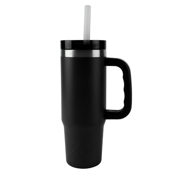 Ozark Trail 30 oz Stainless Steel Insulated Tumbler with Handle, Rich Black
