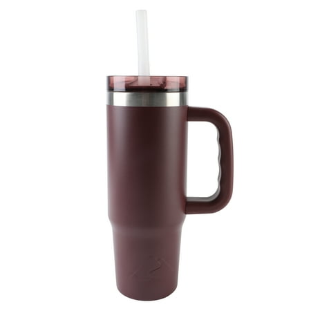 Ozark Trail 30 oz Stainless Steel Insulated Tumbler with Handle, Maroon