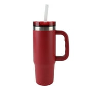 Ozark Trail 30 oz Stainless Steel Insulated Tailgating Tumbler with Handle, Dark Red