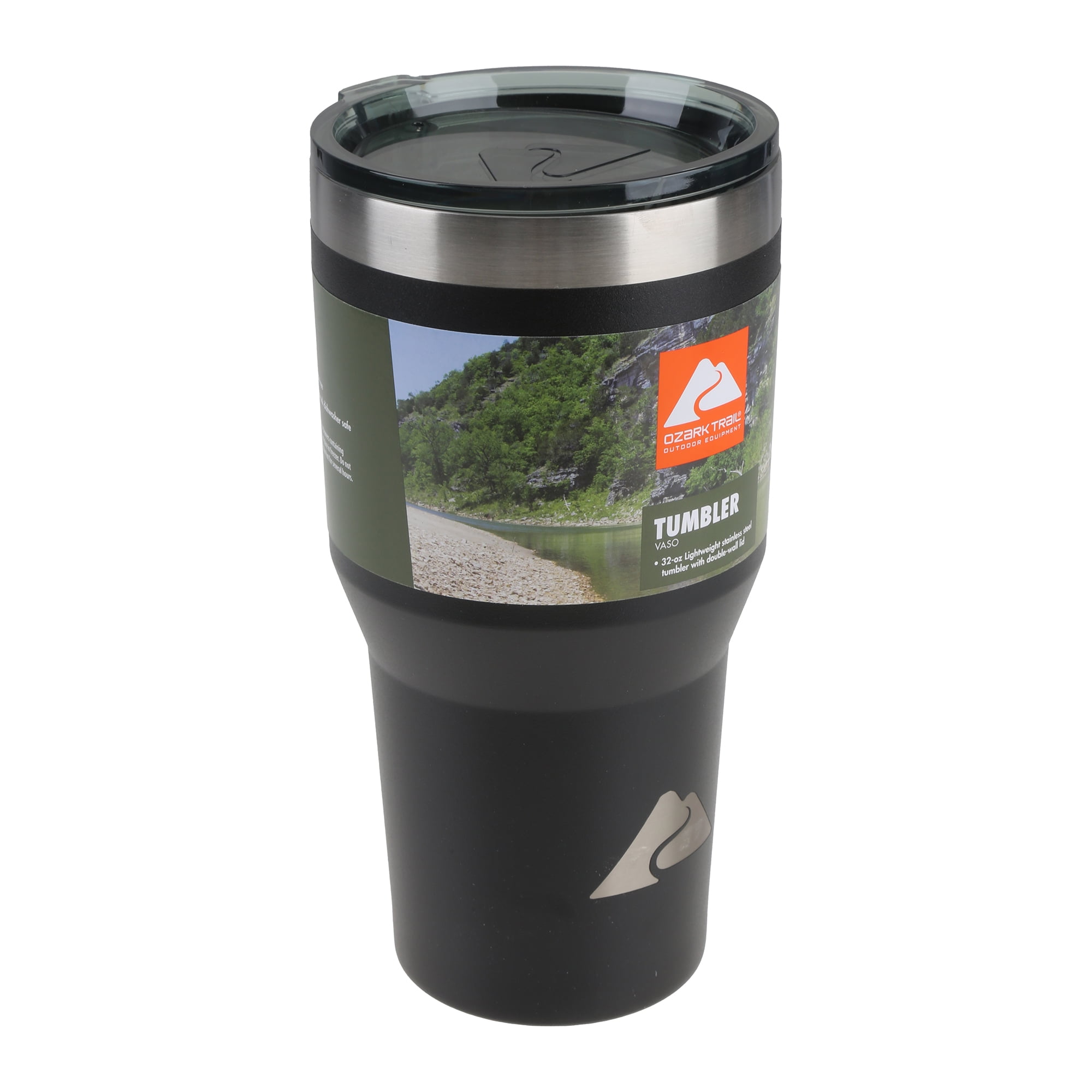 Ozark Trail 32 oz Stainless Steel Tumbler, Double-Wall Vacuum-Sealed, Black