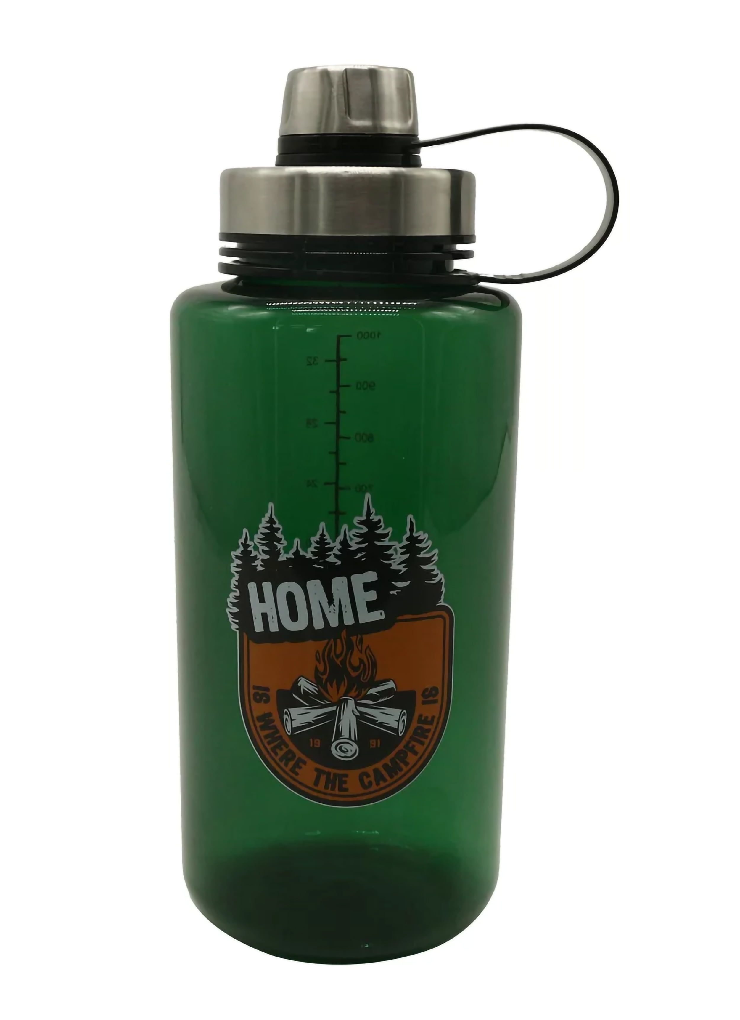 Ozark Trail 32 oz Green Plastic Water Bottle with Wide Mouth and Flip-Top  Lid 