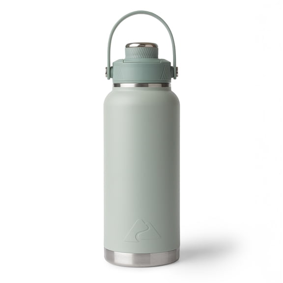 Ozark Trail 32 oz Stainless Steel Insulated Chug Water Bottle, Sage Green
