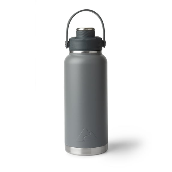 Ozark Trail 32 oz Stainless Steel Insulated Chug Water Bottle, Soothing Gray