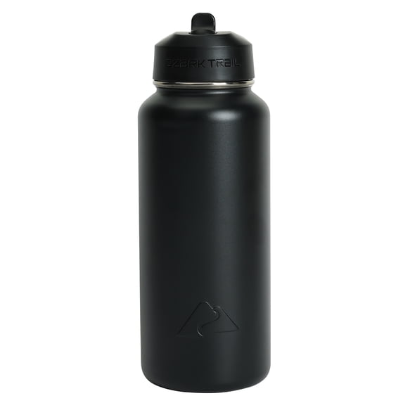 Ozark Trail 32 oz Stainless Steel Insulated Flip-Straw Water Bottle with Handle, Black