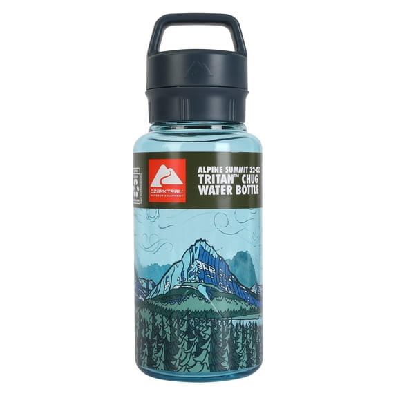 Ozark Trail 32 oz Tritan Chug Water Bottle, Alpine Summit