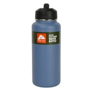 Ozark Trail 32 oz Stainless Steel Insulated Flip-Straw Water Bottle, Indigo Blue