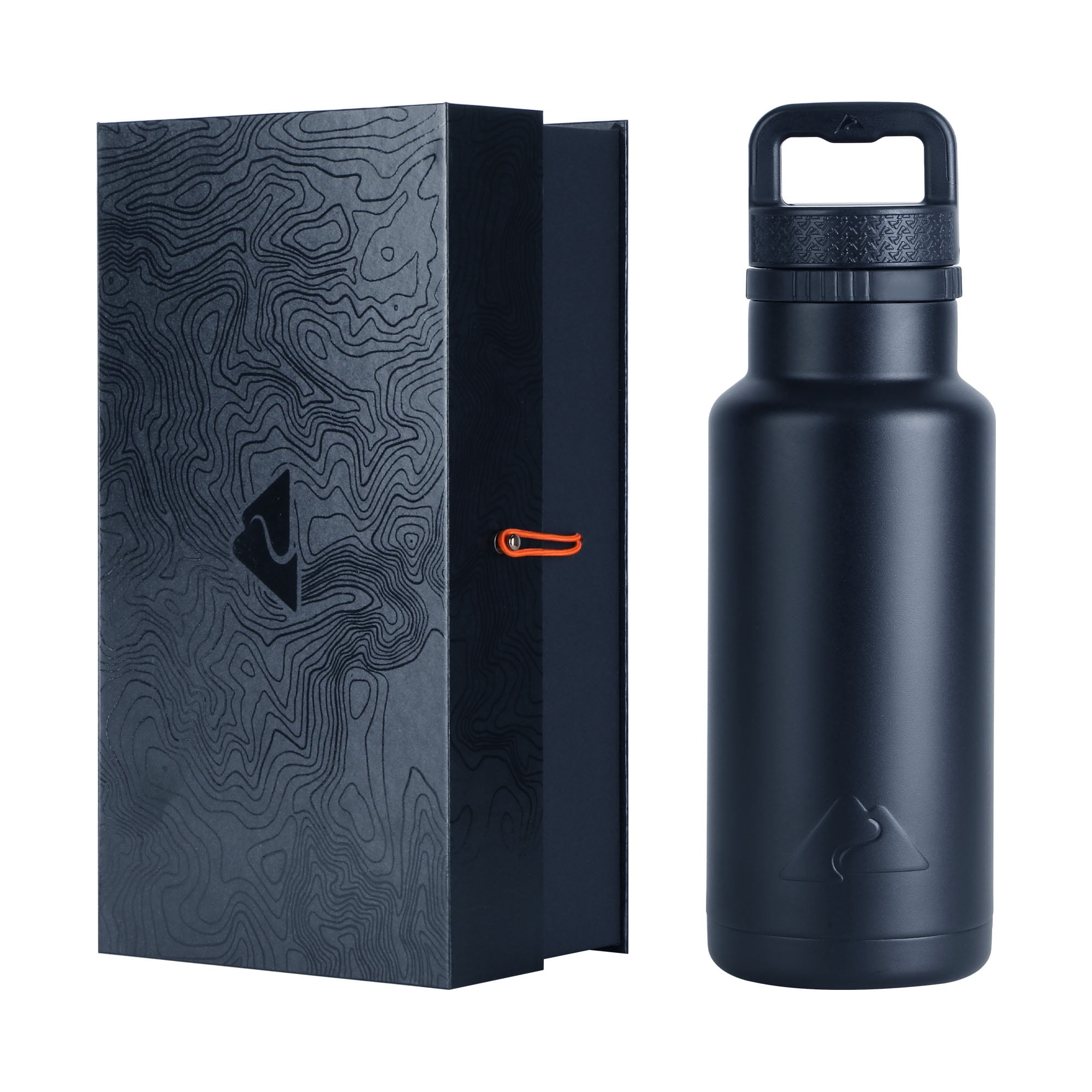 Ozark Trail 36oz Stainless Steel Water Bottle, Gift Box Included, Black
