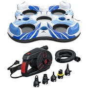 Ozark Trail Rapid Rider Quadruple River Tube + Electric Air Pump Bundle