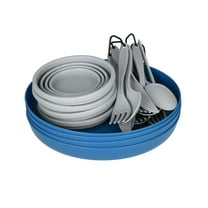 Ozark Trail 4 Person Table Set with Plastic Plates and Flatware, and Silicone Cups, 21 Pieces