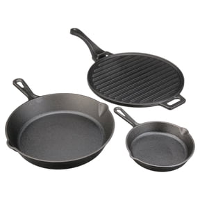 Ozark Trail 4-Piece Pre-Seasoned Skillet and Griddle Set, Cast Iron