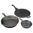 thumbnail image 1 of Ozark Trail 4-Piece Pre-Seasoned Skillet and Griddle Set, Cast Iron, 1 of 12