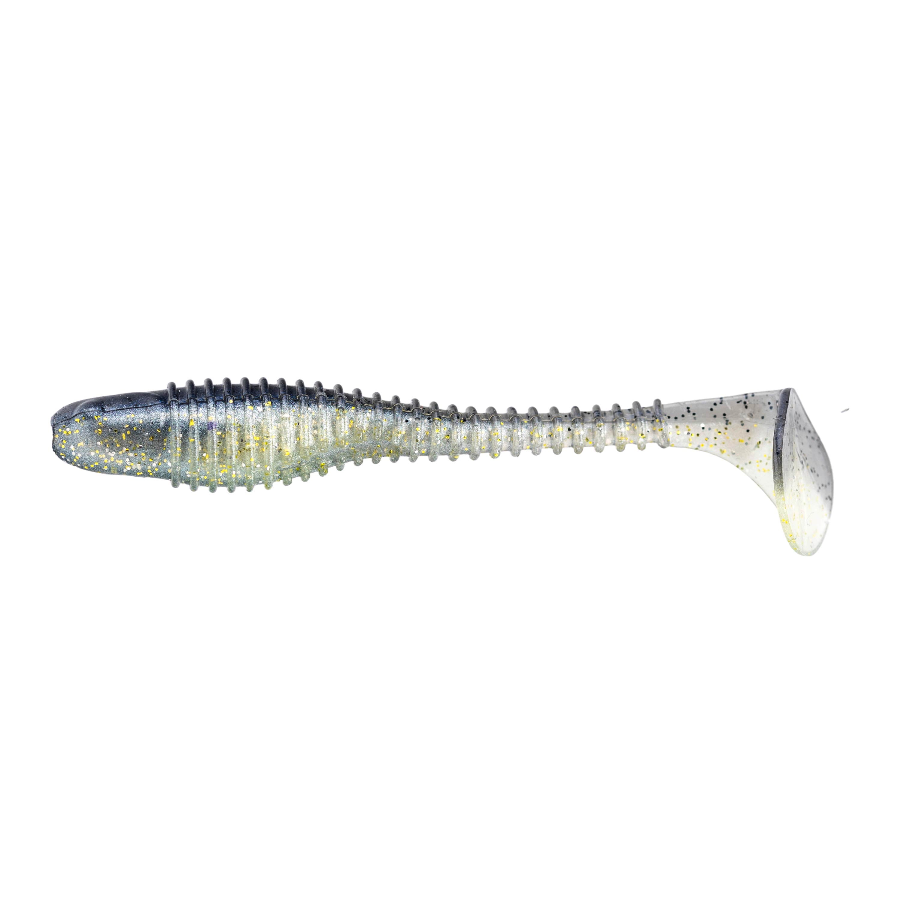 Ozark Trail 4" Shudder Swimmer, Sexy Shad, 5pc Fishing Soft Baits