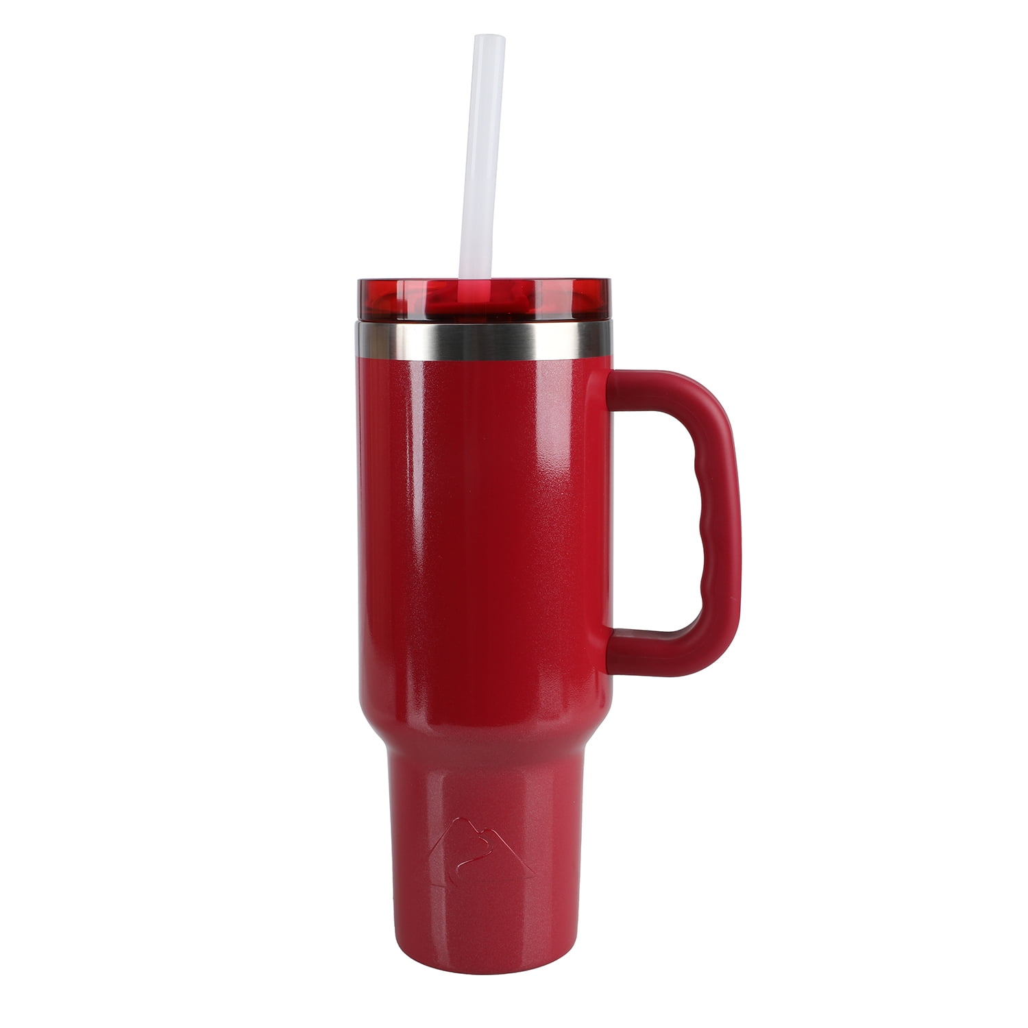 Ozark Trail 40 oz Insulated Tumbler with Straw Lid, Red Shimmer
