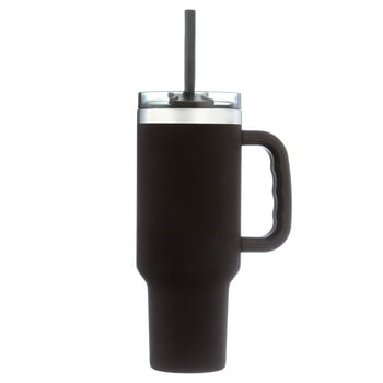 Ozark Trail 40 oz Vacuum-Insulated Stainless-Steel Tumbler with Handle, Black