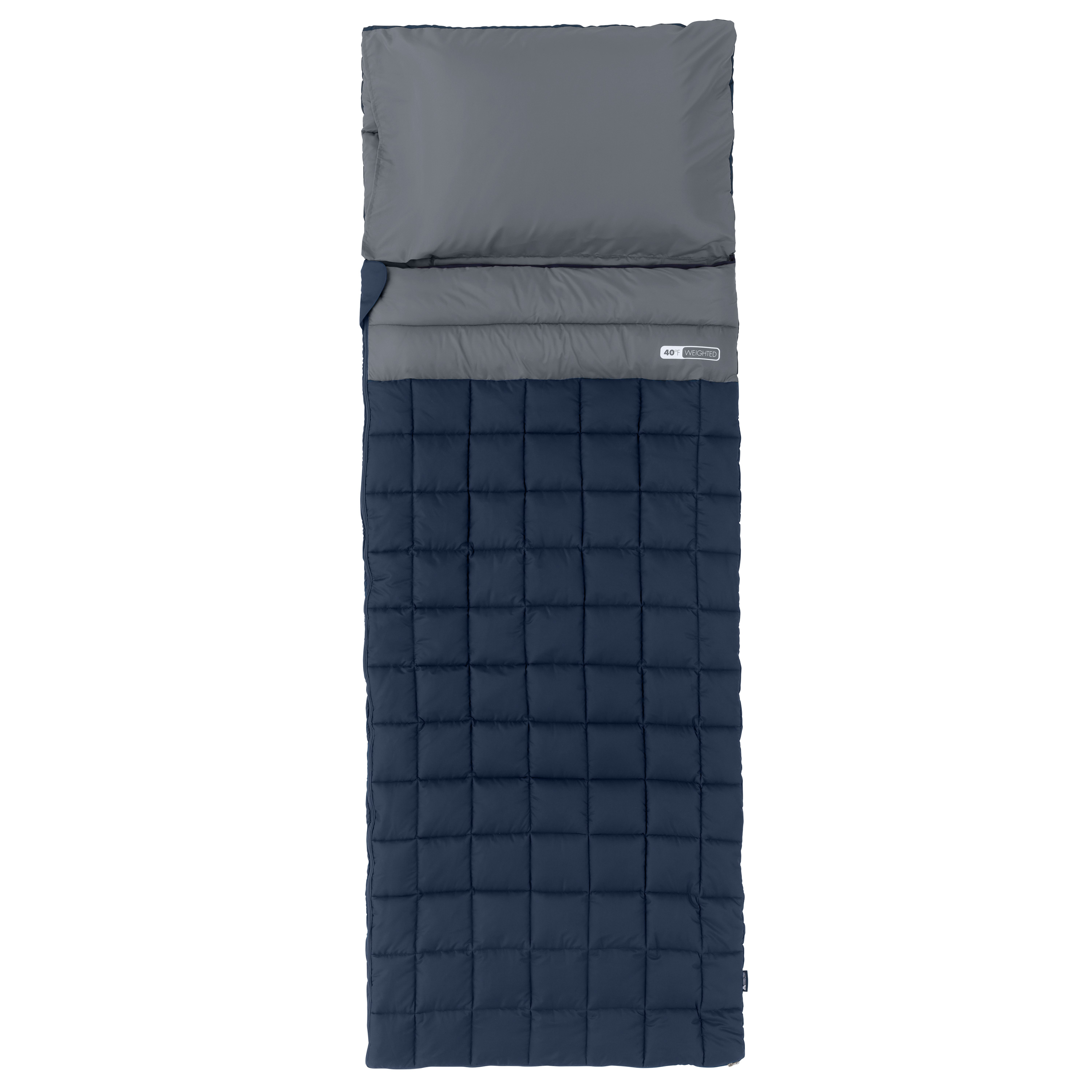 Ozark Trail 40F Weighted Adult Sleeping Bag – Navy & Gray (Size 95 in. x 34 in.) - image 1 of 12
