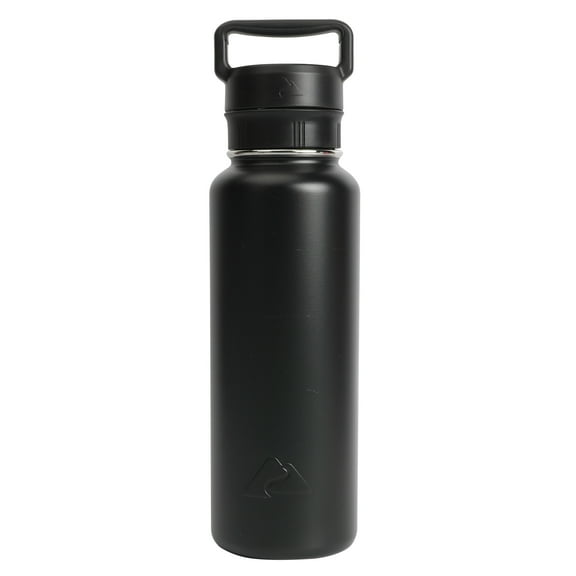 Ozark Trail 40 oz Vacuum-Insulated Stainless Steel Water Bottle, Black