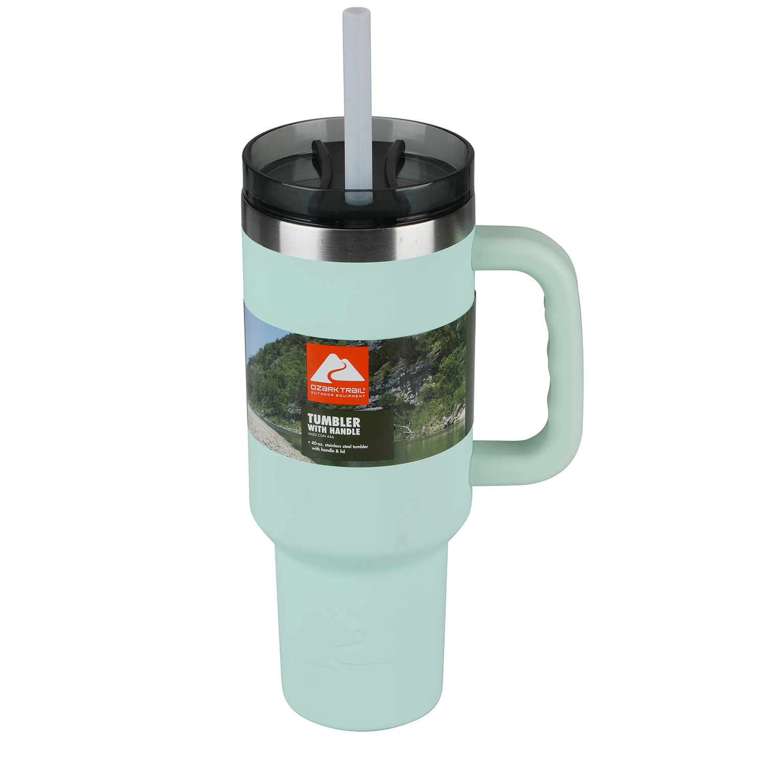 Ozark Trail 40oz Vacuum Insulated Stainless Steel Tumbler Mint Green - image 1 of 10