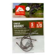 Ozark Trail Premium High Carbon Steel Circle Hooks, Size 5/0, 5-Count