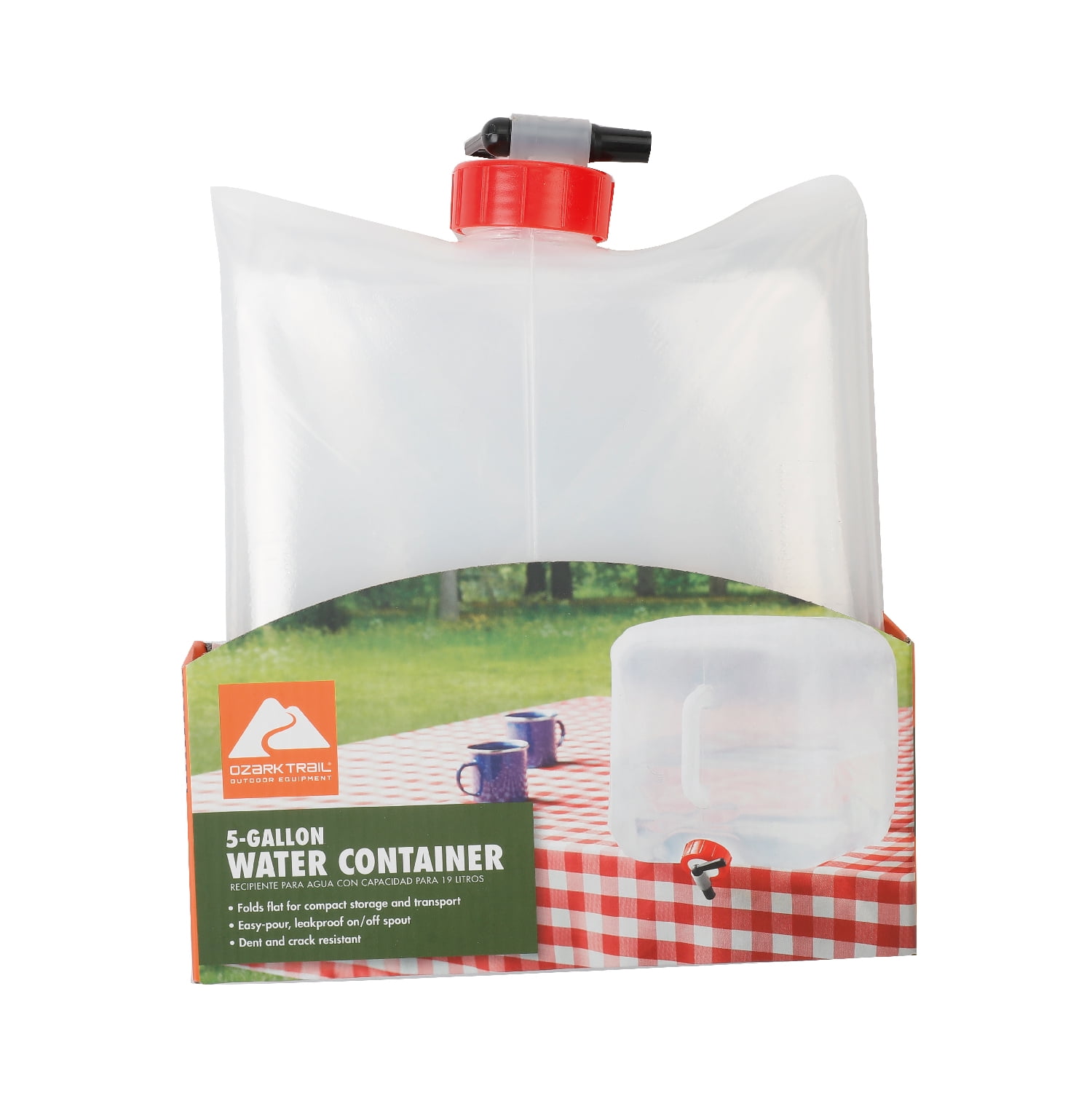 Ozark Trail 5-Gallon Collapsible Water Carrier, Clear