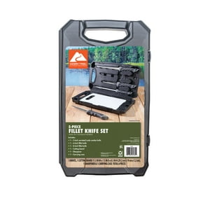 Set de 5 piezas de cuchillos fileteadores con hojas de 6 y 8 pulgadas, escamador y afilador, kit de limpieza para pesca