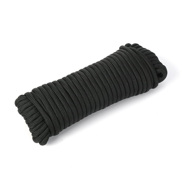 Ozark Trail 50 Foot 1100lbs Paracord Rope, 100% Polyester, Black