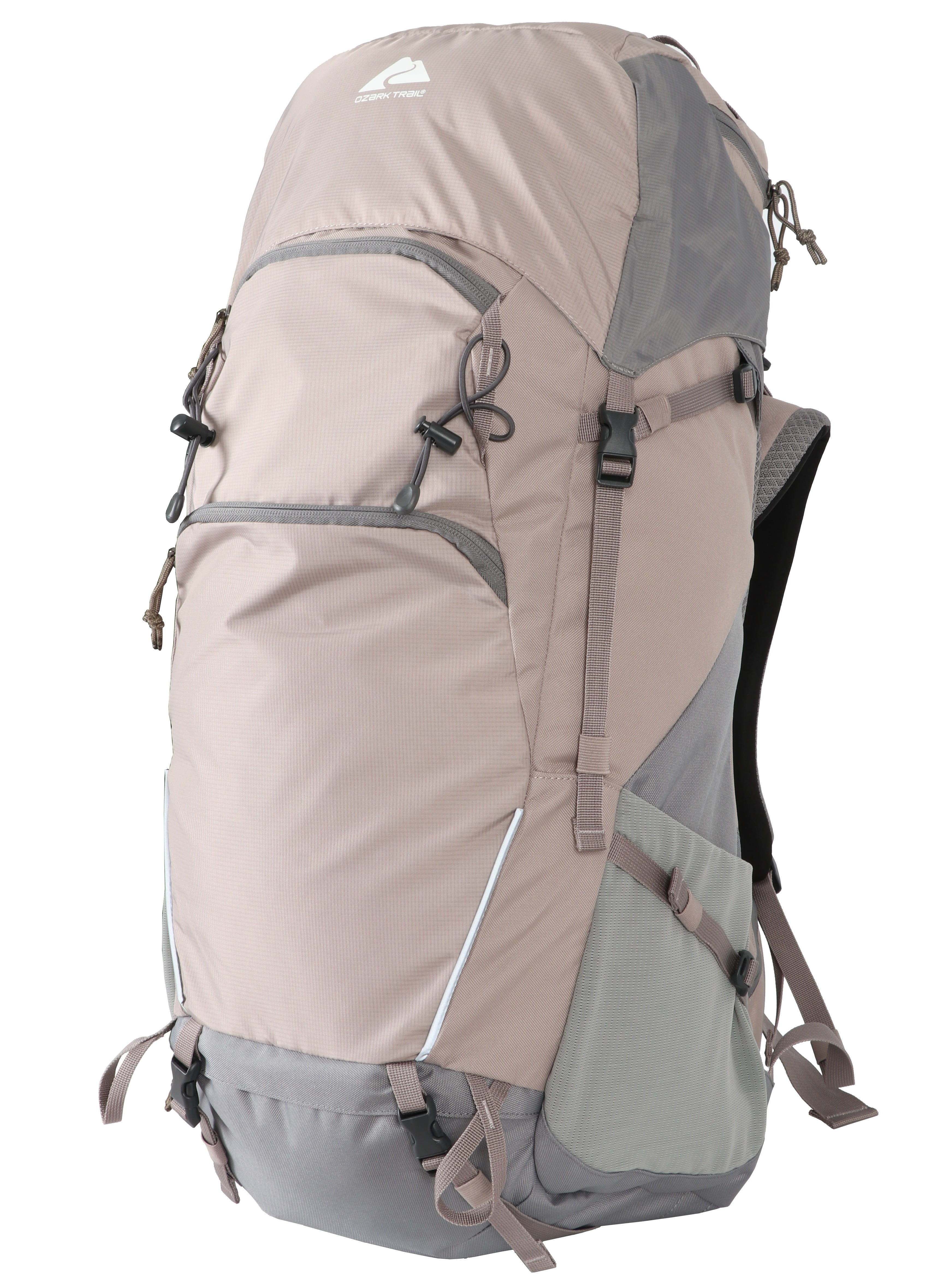 Ozark Trail 50 Liter Backpack, with Adjustable Compression Straps, Tan 